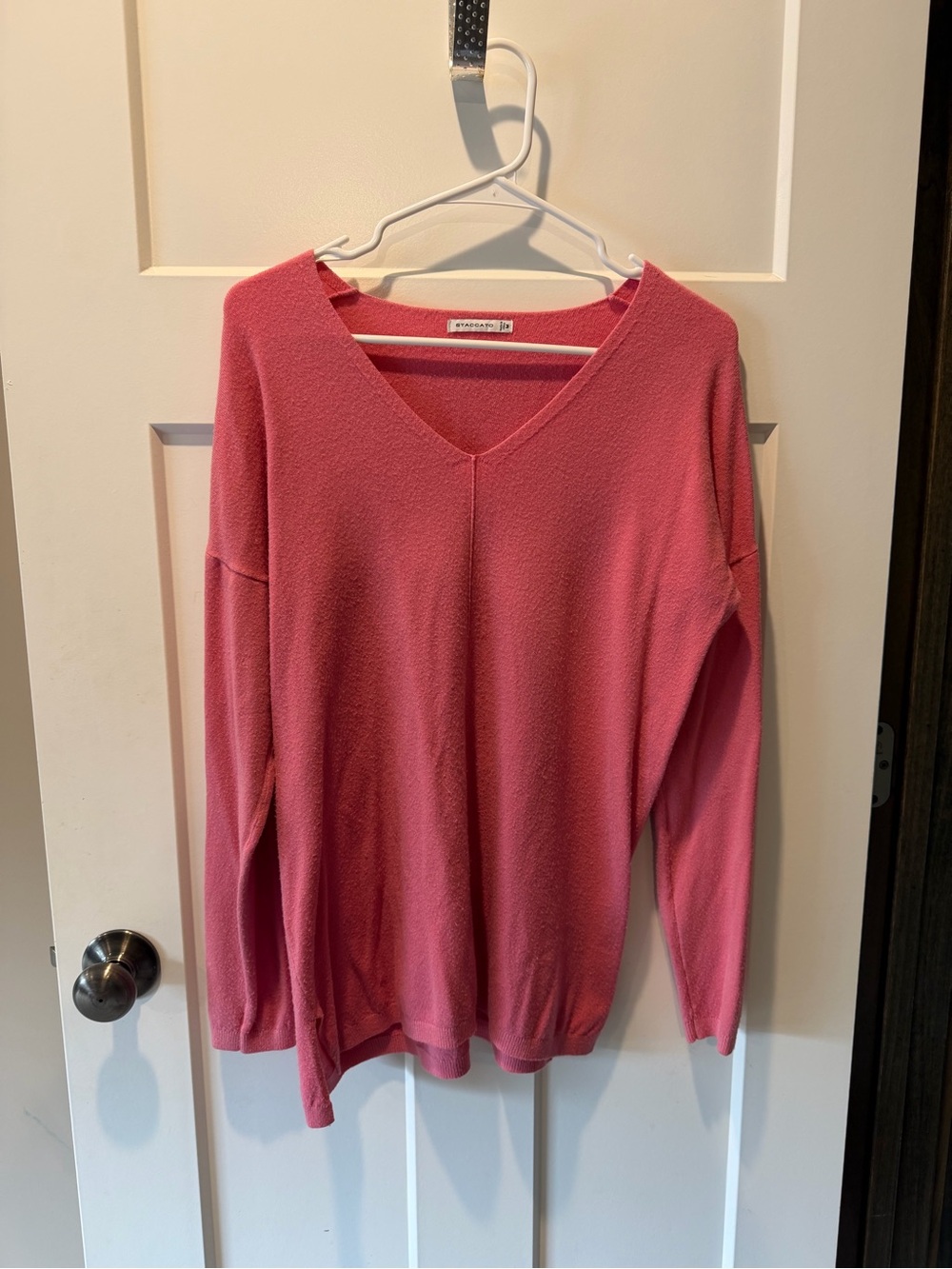 Staccato Pink V-Neck Sweater - Soft Knit